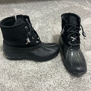 Black Sperry Boots